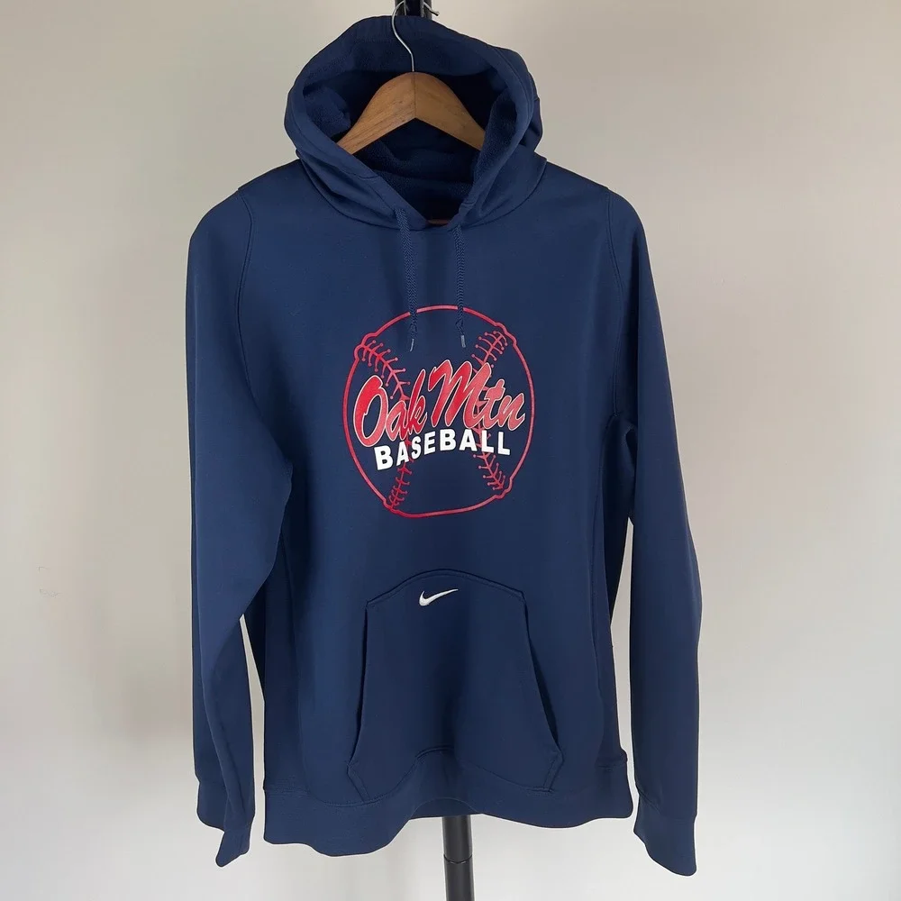 Nike Therma-FIT Oak Mountain Baseball Hoodie Navy Blue Large Sweatshirt